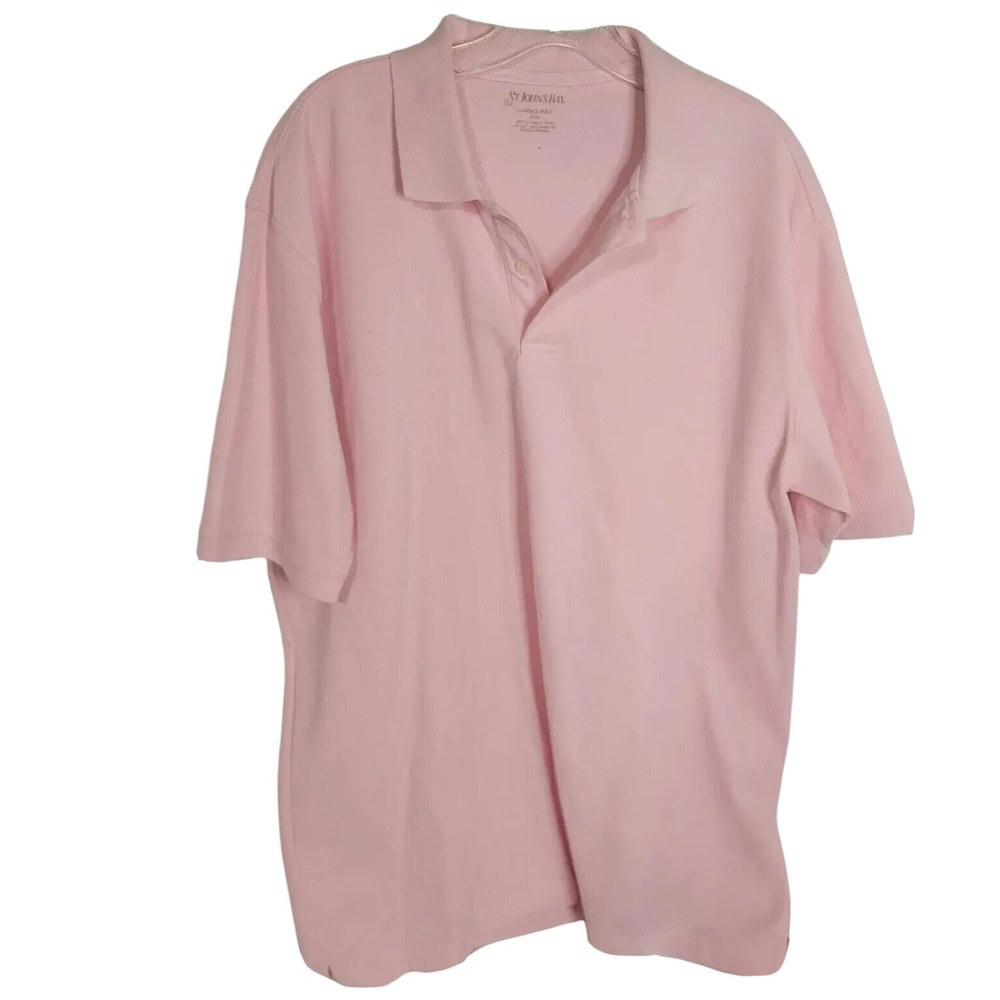 St. John's‎ Bay Pink Polo Shirt Short Sleeve Casual Everyday Top XL/TG